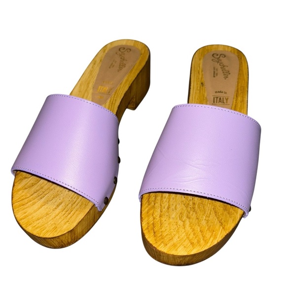 Seychelles Shoes - Seychelles Marine Layer Lavender Mules with Wooden Sole Women’s Sz 8/EU 39